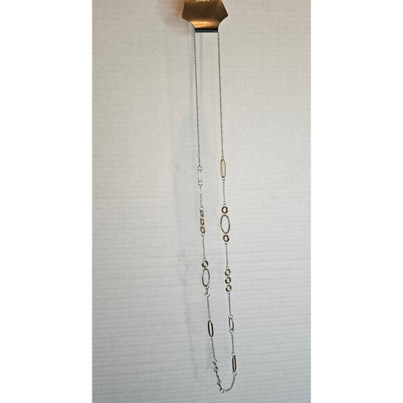 VTG Allure 40" Neckoace NEW  Silvertone Open Ovals 4 sizes Lobster Claw  Office - Picture 6 of 7